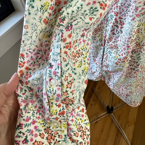 Lands End Button Front Floral Tunic Blouse 1X (16W-18W) - Picture 6 of 10